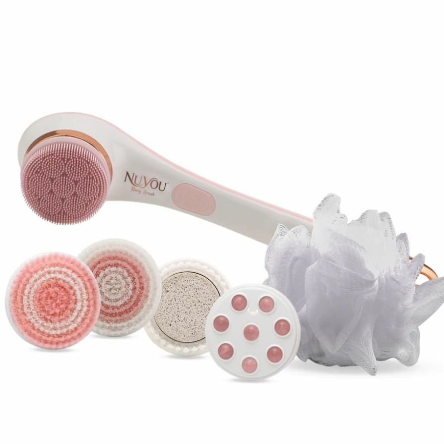 Health & Beauty JML | Nuyou Body Brush Rechargeable With 6 Replacement Heads - Cleanse, Massage, Exfoliate And Pamper Your Skin In The Shower