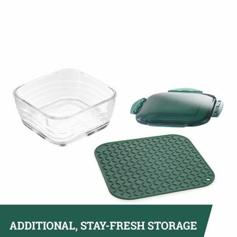 Kitchen JML | Nicer Dicer Chef - Glass Bowl And Mat - Ovenproof Glass Serving And Prep Bowl With Heat-Resistant Mat