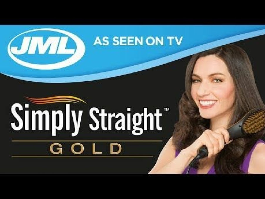 Health & Beauty JML | Simply Straight Gold: Heated Ceramic Hair Straightener Brush