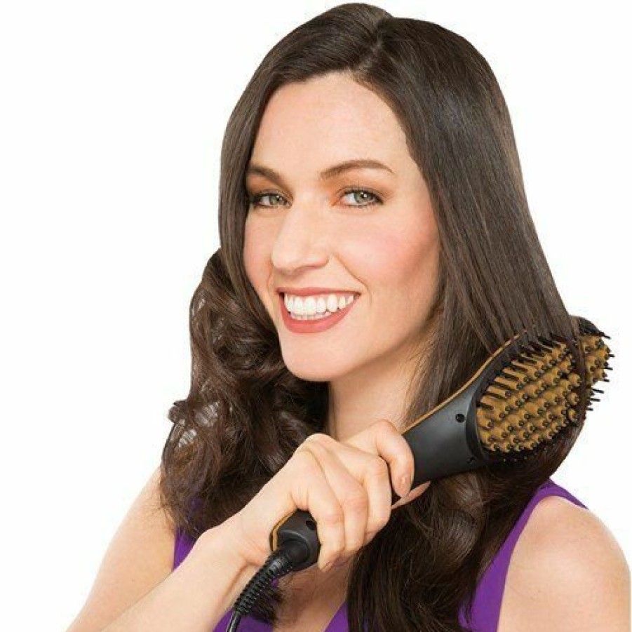 Health & Beauty JML | Simply Straight Gold: Heated Ceramic Hair Straightener Brush