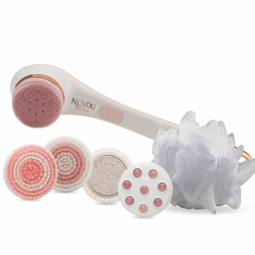 Health & Beauty JML | Nuyou Body Brush Rechargeable With 6 Replacement Heads - Cleanse, Massage, Exfoliate And Pamper Your Skin In The Shower