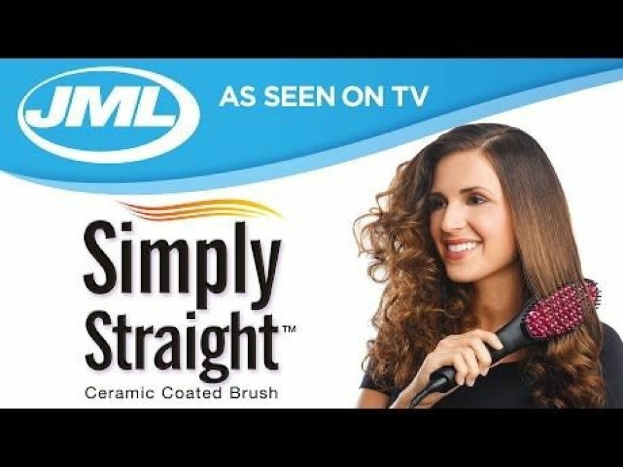 Health & Beauty JML | Simply Straight: Heated Ceramic Hair Straightener Brush