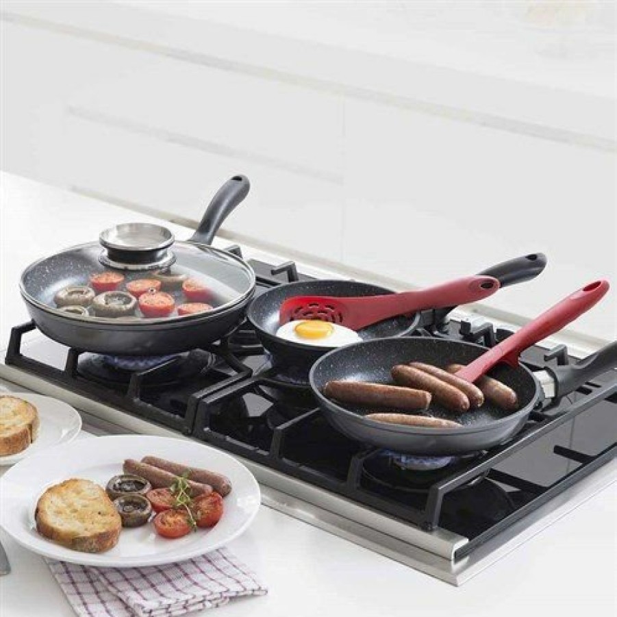 Kitchen JML | Regis Stone Pans Bundle Offer (4Pc Set): 3 Scratch-Resistant Non-Stick Pans + 28Cm Aroma Lid