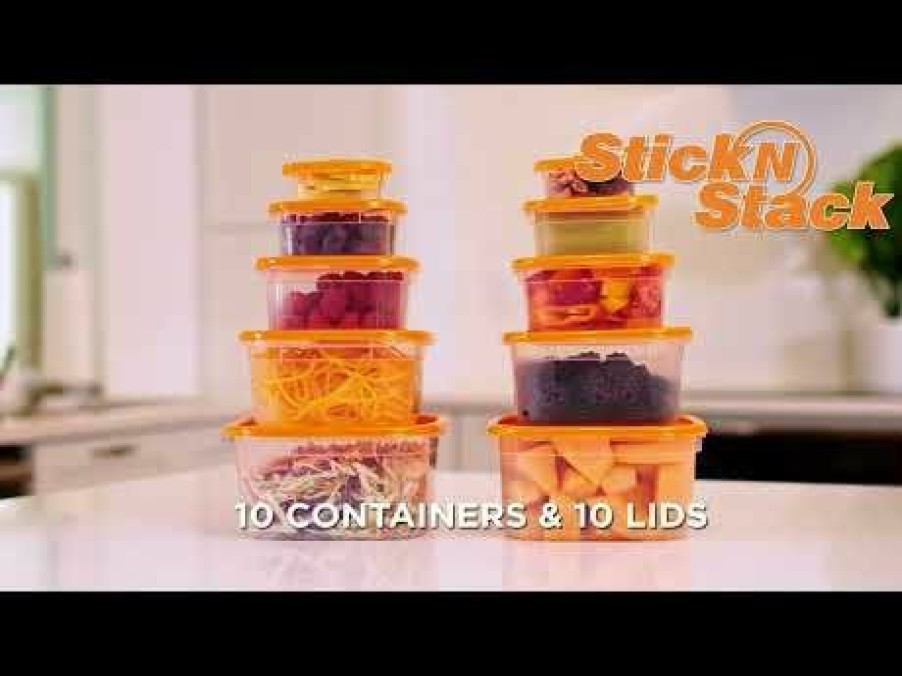 Kitchen JML | Stick N Stack - Stackable, Nestable Food Containers With Magnetic Lids And Bases